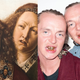 Left: Jan van Eyck. Ghent Altarpiece detail. c. 1432. Right: The ATL Twins.